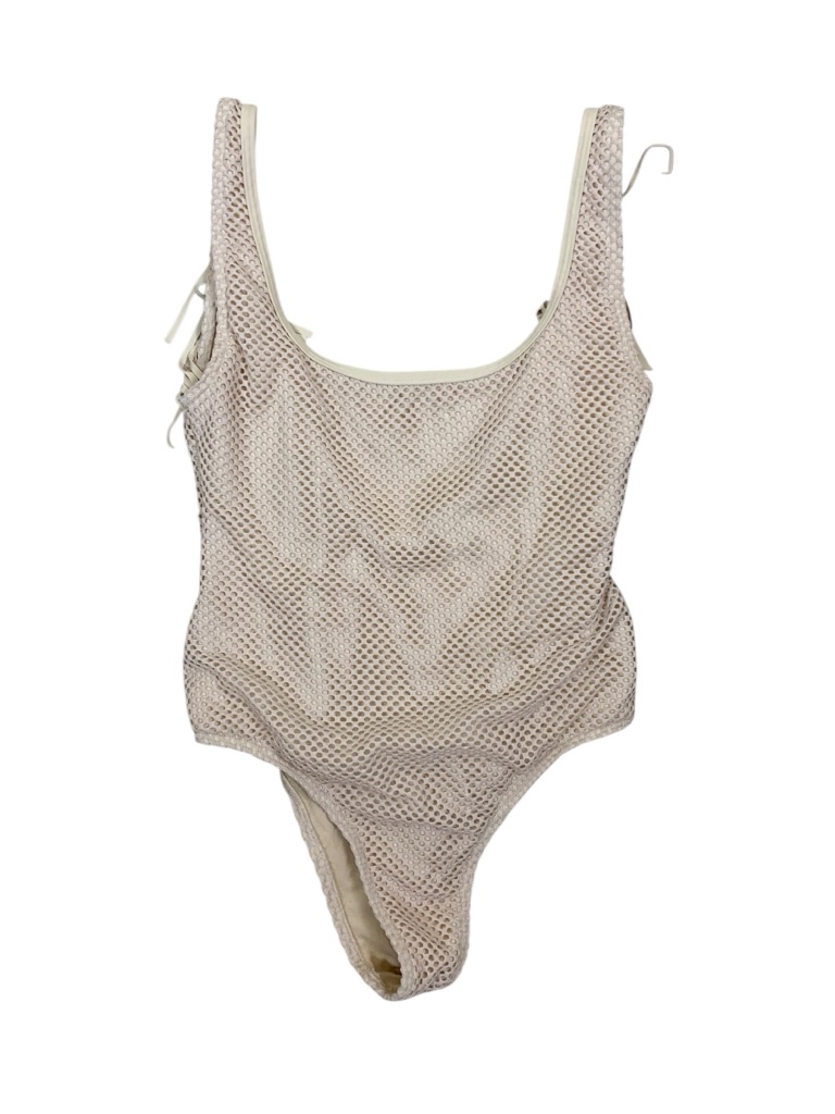 Rip Curl One Piece Swimsuit Beige Mesh Fringe Boho Festival High Cut S